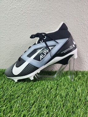 Nike Alpha Menace 4 Pro Football Cleats Black White  Men's Size 12.5